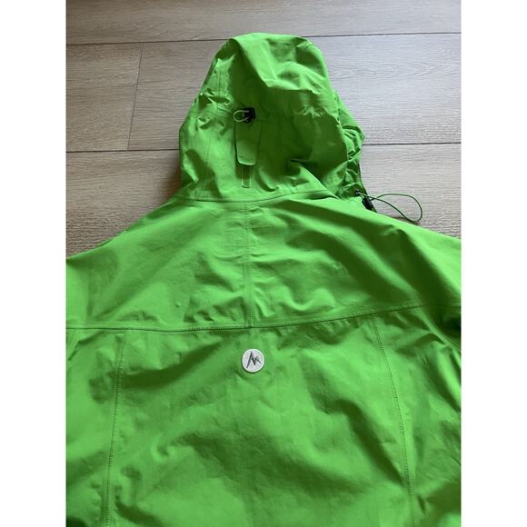 Marmot Women’s Hard Shell Rain Jacket Hooded Zip Front Pockets Green Size S - Picture 4 of 5